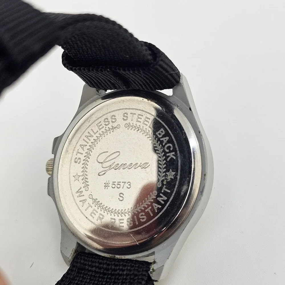 38MM Women's‎ Watch Gray Dial NEW Black Nylon Bands NEW Battery